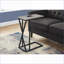 Table basse en forme de C peu encombrante pour le salon / la chambre à coucher - Plateau en stratifié gris et structure en métal noir-538228827