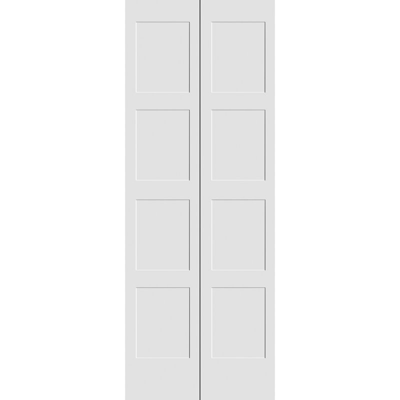 Primed 4 Panel Shaker Bi-Fold Door, 24" x 79"