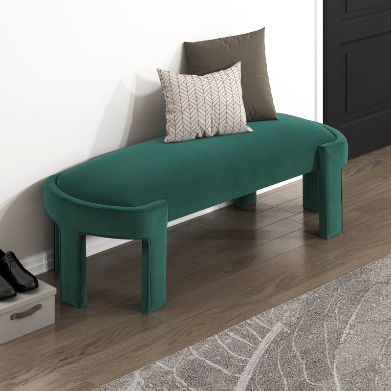Banc rembourré élégant, Vert