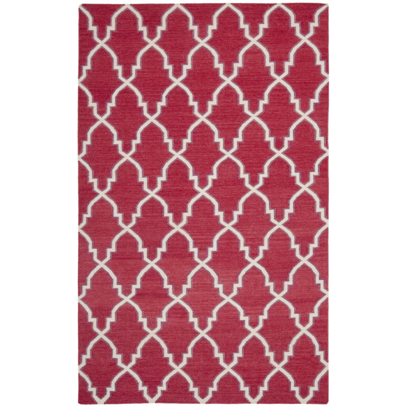 Normal Geometric Wool Hand Woven Area Rug, Rectangle 152 x 244 cm
