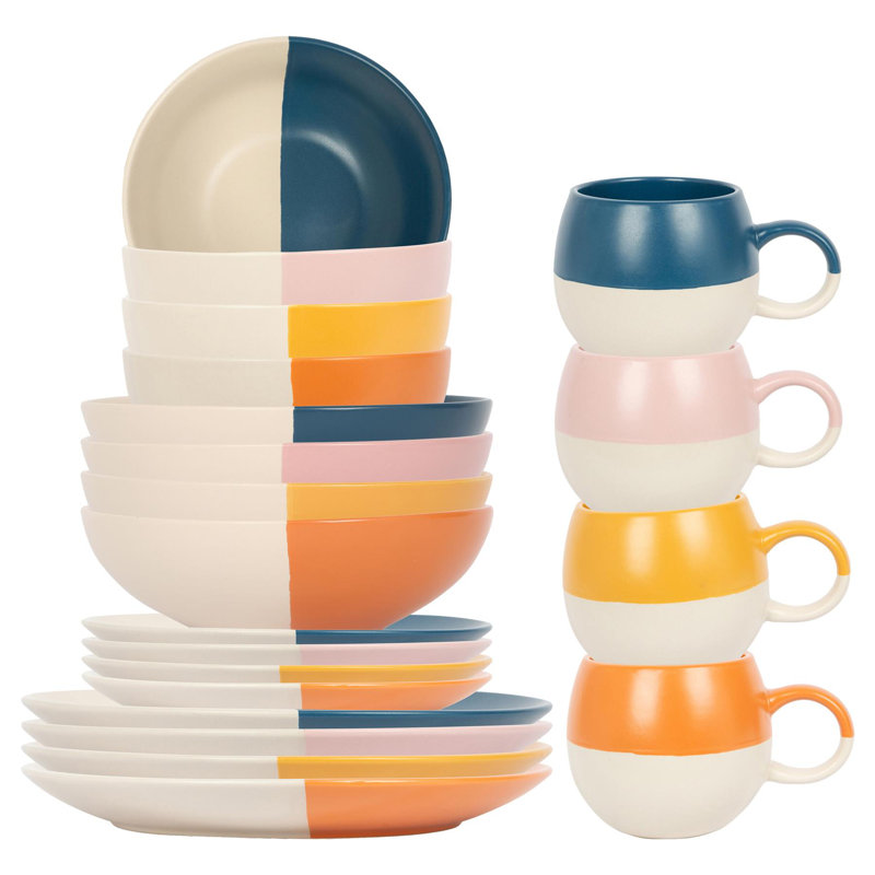 Stoneware Dinnerware - Service for 4, White
