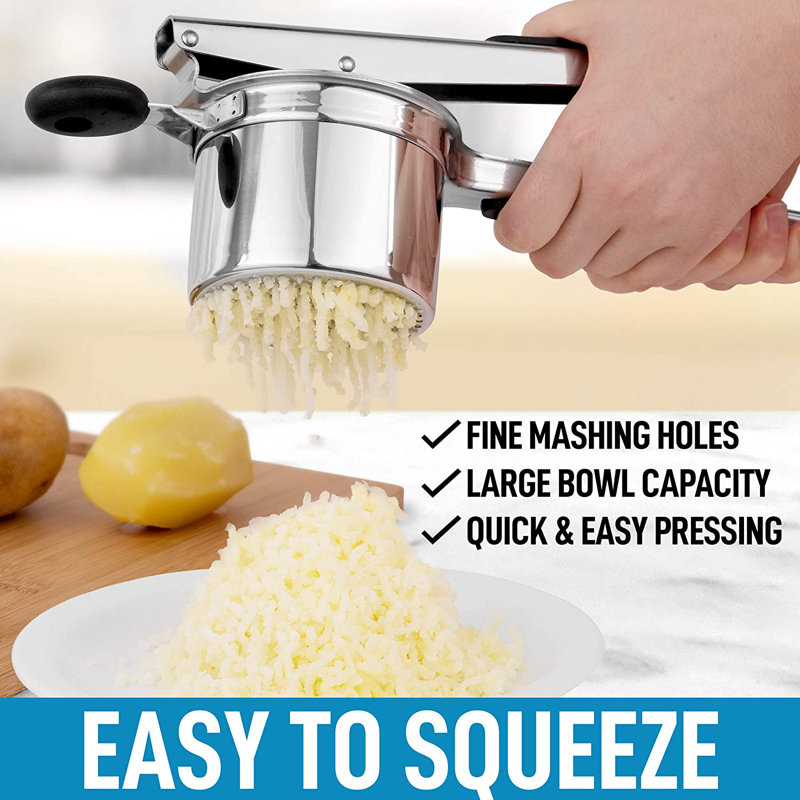 Large Stainless Steel Potato Ricer with Non-Slip Handle