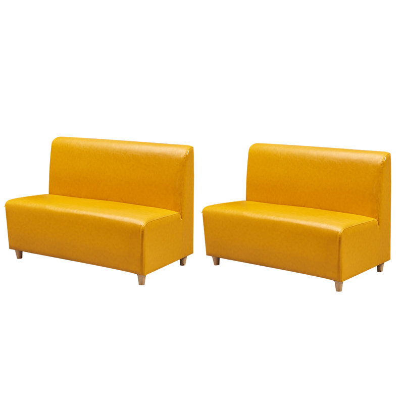 Banc rembourré en similicuir Casual Cafe, Jaune