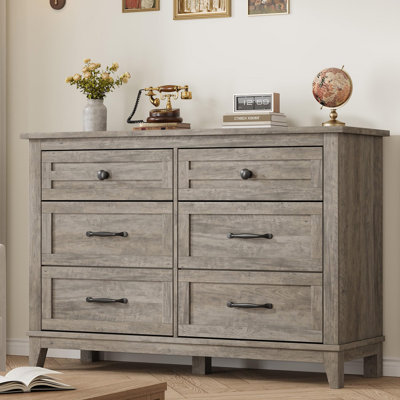 Commode 47 po avec 6 tiroirs pour le salon, la chambre à coucher et le vestibule