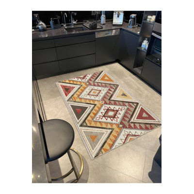 Tapis décoratif lavable à la machine Cross Diamond