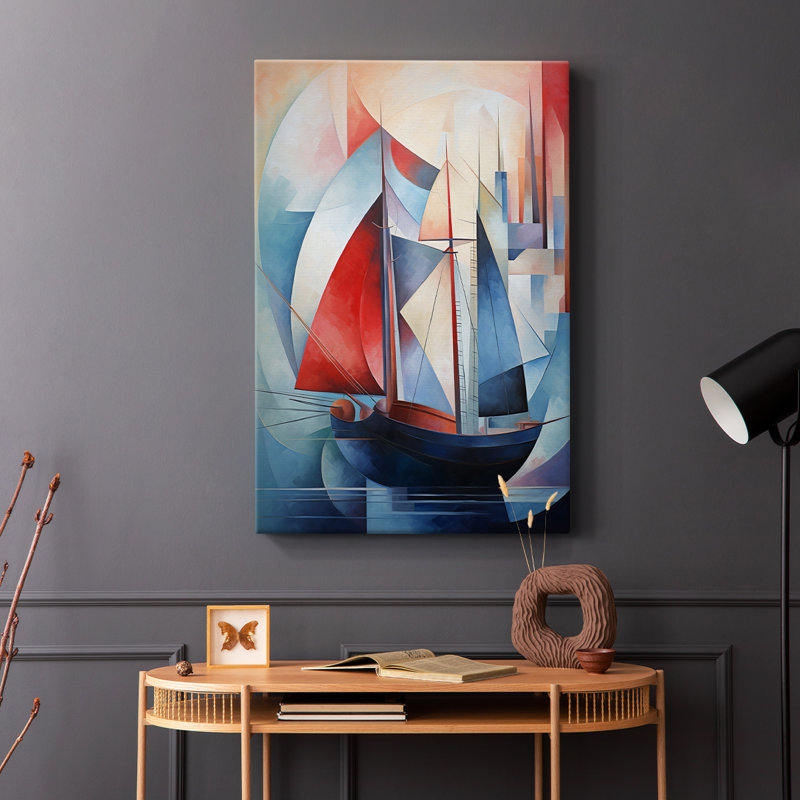 Série NAUTICAL CDI - Toile tendue avec châssis de qualité supérieure - Prêt à être accroché, H 48 po x l 32 po