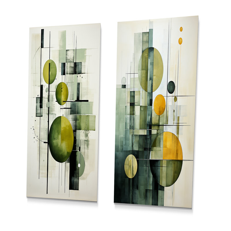 Olive Orbits Abstract Shapes - Formes abstraites en métal, ensemble de 2, H 28 po x l 24 po