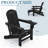 HDPE Folding Fire Pit Adirondack Chair with Pull Out Ottoman Weather Resistant Outdoor Patio Lounge Chair with 2 Cup Holders-139131057