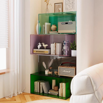 Multifunctional acrylic modular bookcase