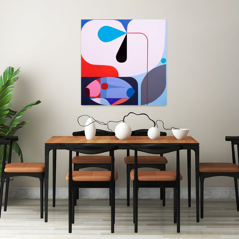 Crescendo abstrait, art moderne contemporain, H 32 po x l 32 po