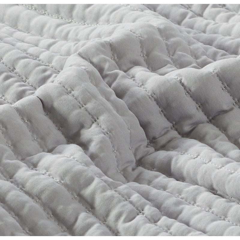 Aurelia Polyester Quilt Set, Queen Quilt + 6 Additional Pieces, Light Gray