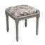 Tabouret de coiffeuse en lin à motif floral turquoise Toscan Aqua-358872231-358872234