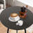 Contemporary Round Wood End Table Accent Table With 3 Legs For Bedrooms, Living Rooms, Black-593036429