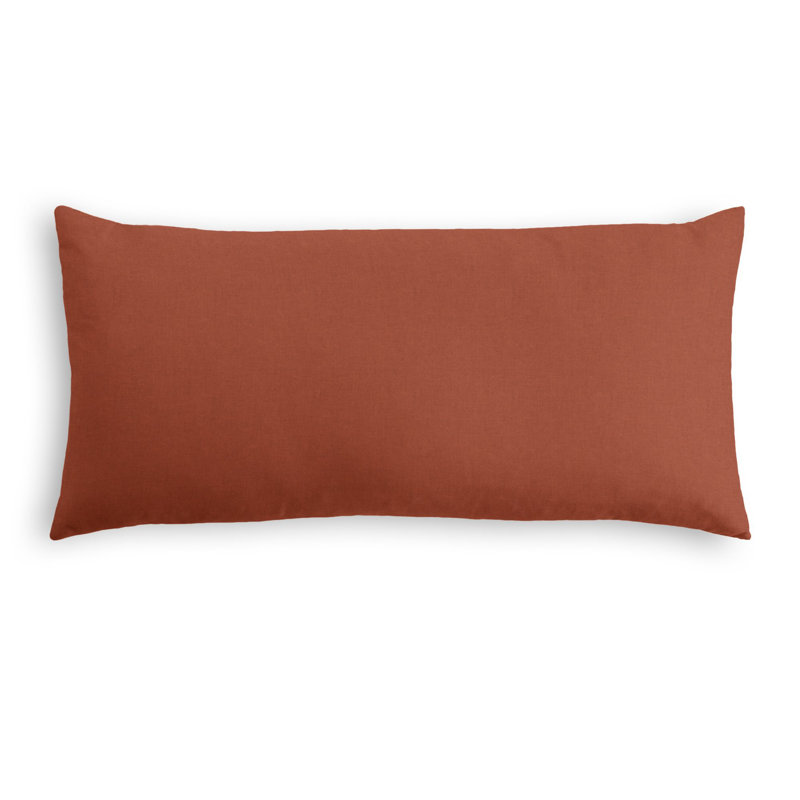 Linen Reversible Pillow Cover, 12" x 24", Dark Red Orange