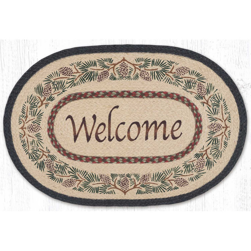  Oval Patch Tread Rug – 20"x30" Rustic Braided Jute Accent, Oval 1'8" x 2'6"