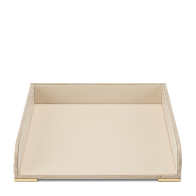 Classic Croc Leather Paper Tray, Fawn
