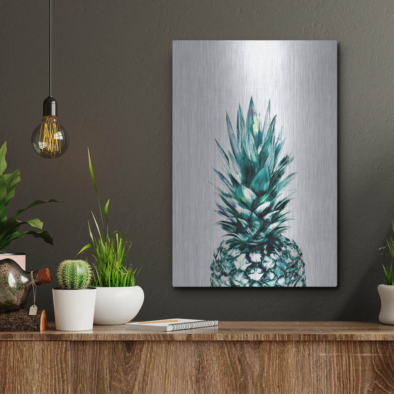 Pineapple Ii 'par Tai Prints, art mural en métal, H 16 po x l 12 po