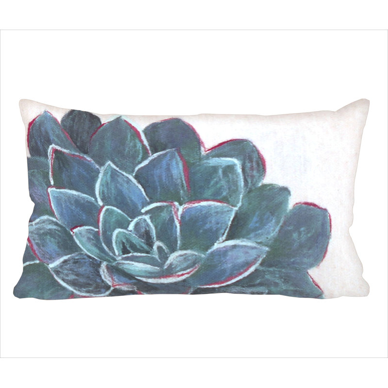 Masie Succulent Outdoor Rectangular  Pillow Cover & Insert, Ivory