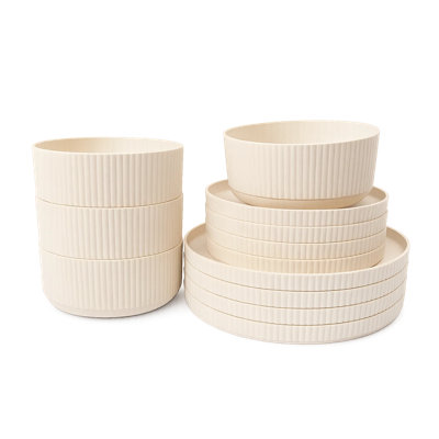 Mesa Wheat Straw 12-Piece Dinnerware
