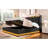 Classic Style King Size Linen Upholstered Bed Frame With Underbed Storage And Remote Control-1845964024