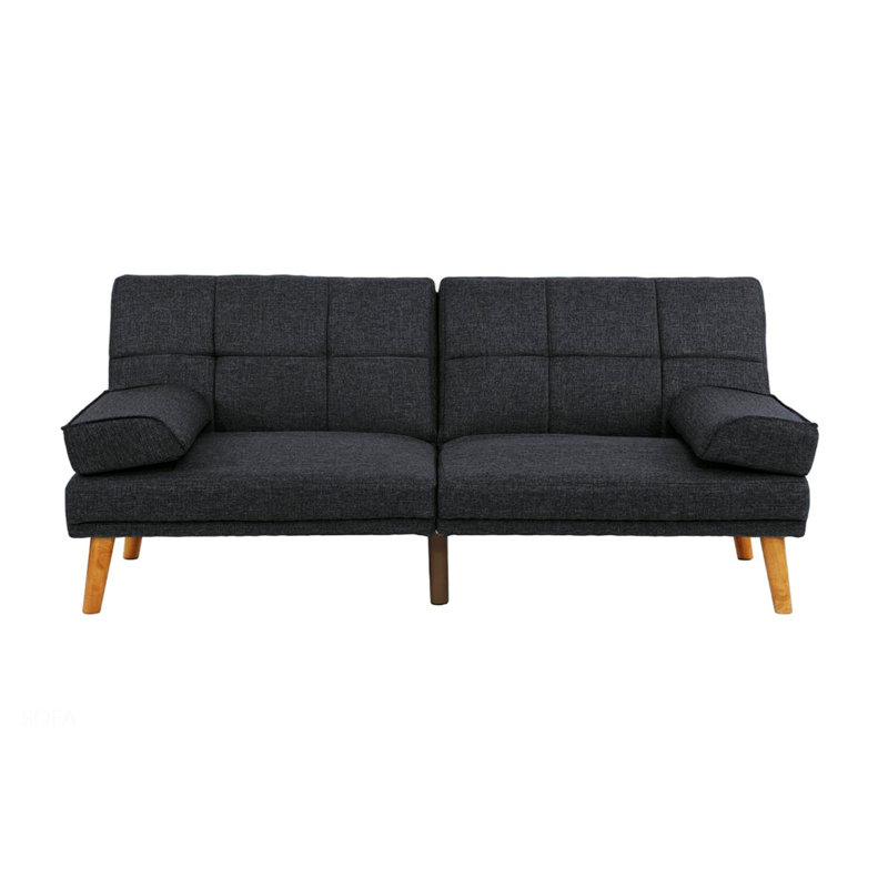 Upholstered 71'' Sofa, Black Polyfiber