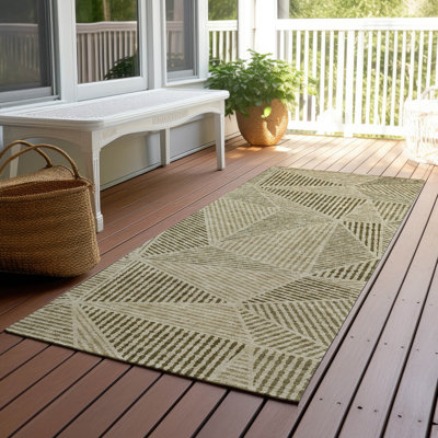 Tapis intérieur / extérieur en polyester tissé à la machine Itzayana