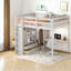 Lits en bois multifonctionnels avec rangement, loft blanc moderne pour la maison