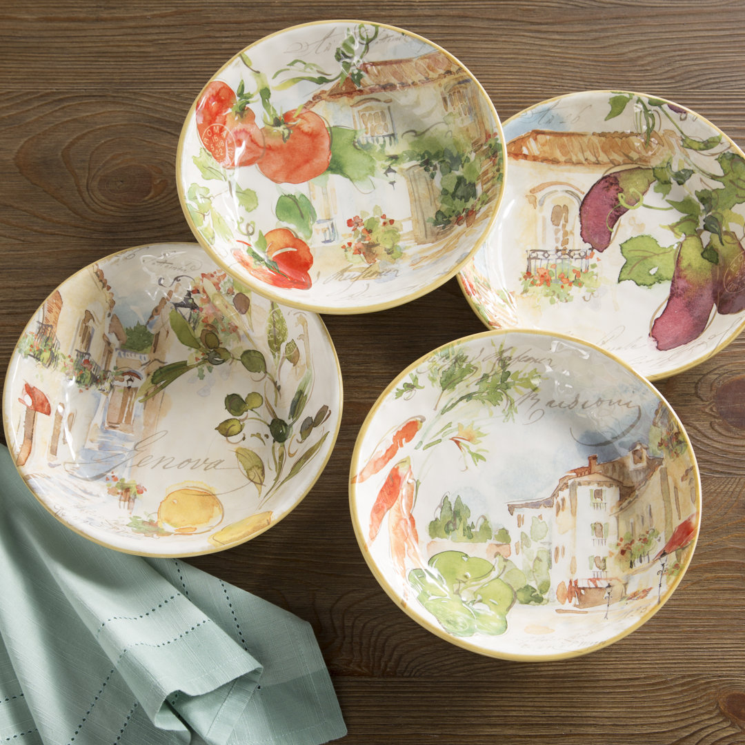 4 Piece Bundara Pasta Bowl Set (Set of 4) Fleur De Lis Living
