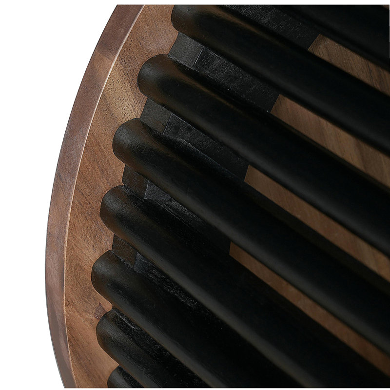 Table d'appoint en bois massif ACACIA, couleur naturelle et noire