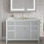 Ensemble de meuble-lavabo autoportant moderne en bois massif 48 po avec plateau en marbre-419836892