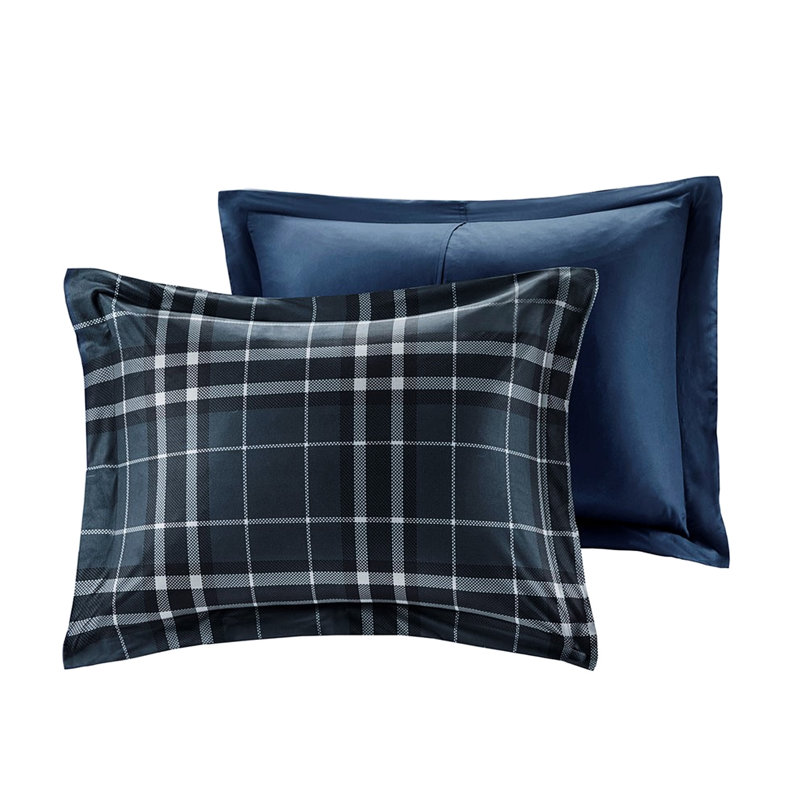 Down Alternative Comforter - Plaid Soft Flannel-like Fabric, Fill, 2 Shams, All Season Comfort, Machine Washable, Mini Comforter, Material, Alternative, Matter