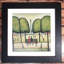Lowry Style - Framed Print of Couple Sitting On A Bench - 12" Square Black Ash Frame