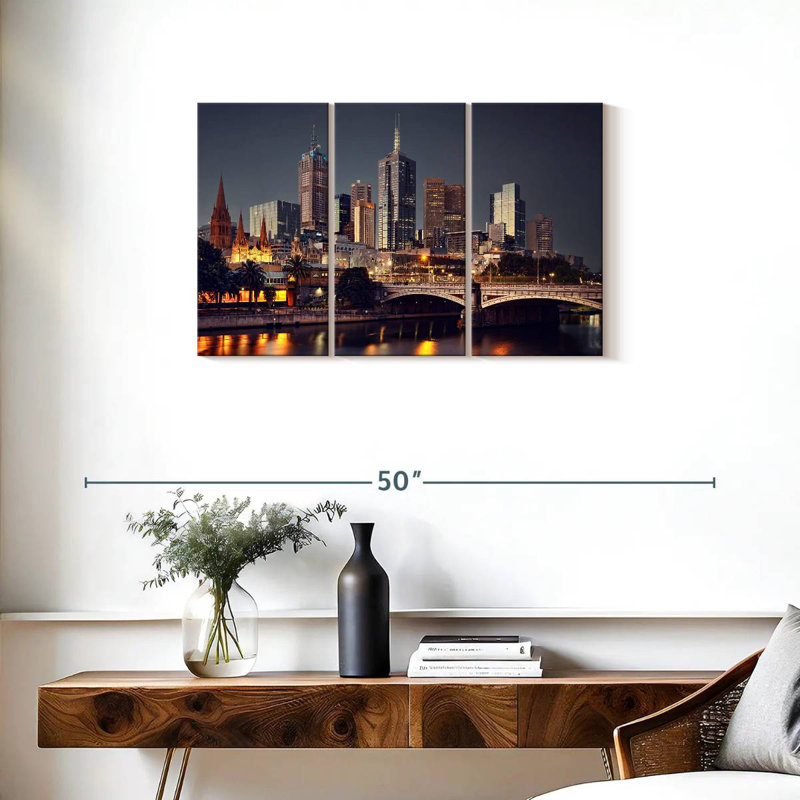 Rorry Melbourne Night Skyline, 20" H x 33" W