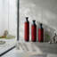 Ensemble de 3 grands vases en métal rouge rustique pour un décor de maison de campagne moderne et industriel