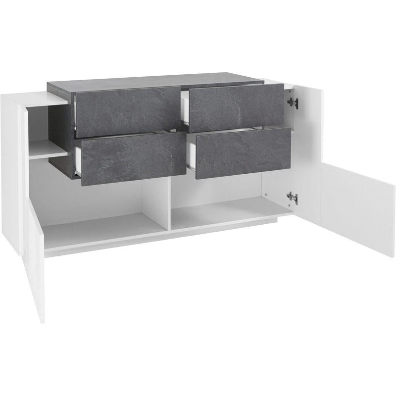 Sofren 160cm Sideboard, White/Grey