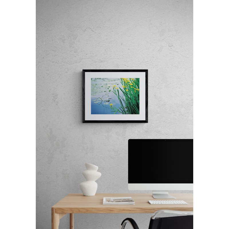 Iris And Lily Pads Design Print by Bruce Heinemann