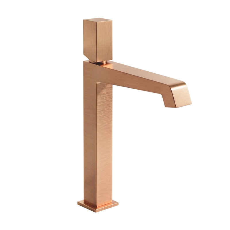 Robinet de meuble-lavabo rectangulaire moderne en laiton massif à poignée simple 14,24 "