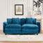 Causeuse plus large avec accoudoirs (le repose-pieds n'est pas inclus), canapé modulaire moderne, pour le salon, la chambre à coucher et les appartements, coussin de siège rembourré à double couche confortable, tissu chenille respirant, bleu