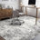 6x9 Area Rug Living Room Rugs - Washable Neutral Modern Abstract Soft Thin Large Rug