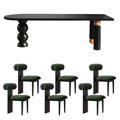 Creative solid wood ash dining table set