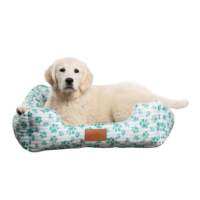Animal Print Polyester Pet Bed, Aqua
