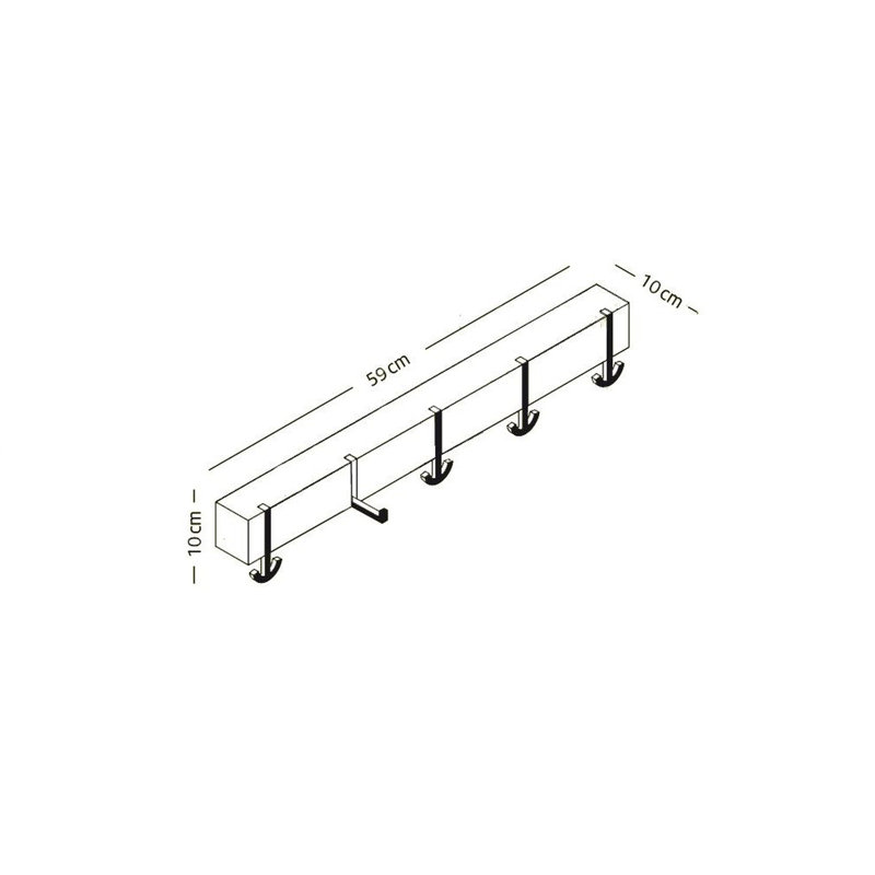 Solid Wood 5 - Hook Wall Mounted Coat Rack