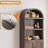 71.65" Arched Farmhouse Bookcase with Cabinet, Wooden 3-Shelf Storage Bookcase for Living Room & Home Office-1839803734