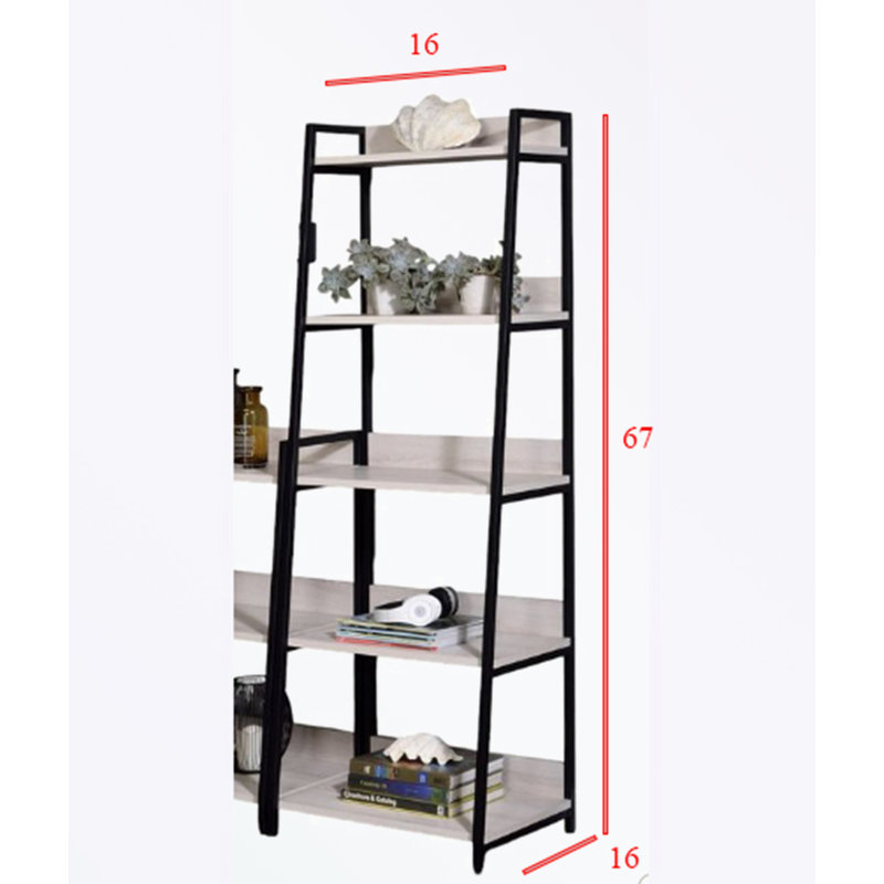 metal frame Standing bookcase with Open shelves