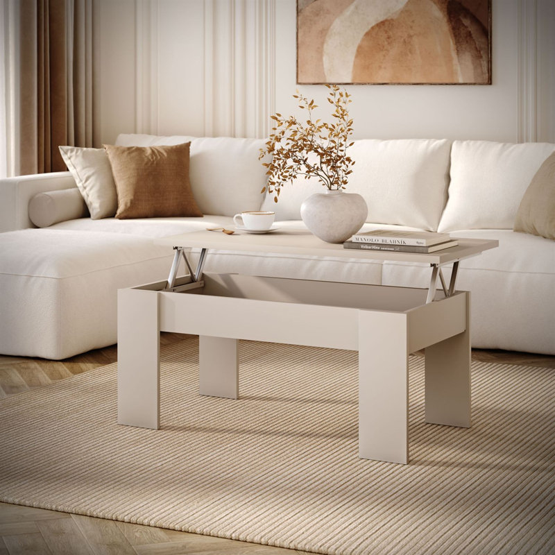 Helenmae Height-Adjustable Coffee Table with Storage, Cashmere