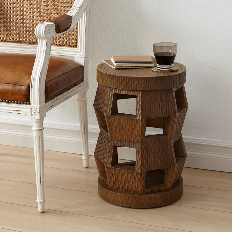 Zanzibar Solid Wood End Table, Driftwood