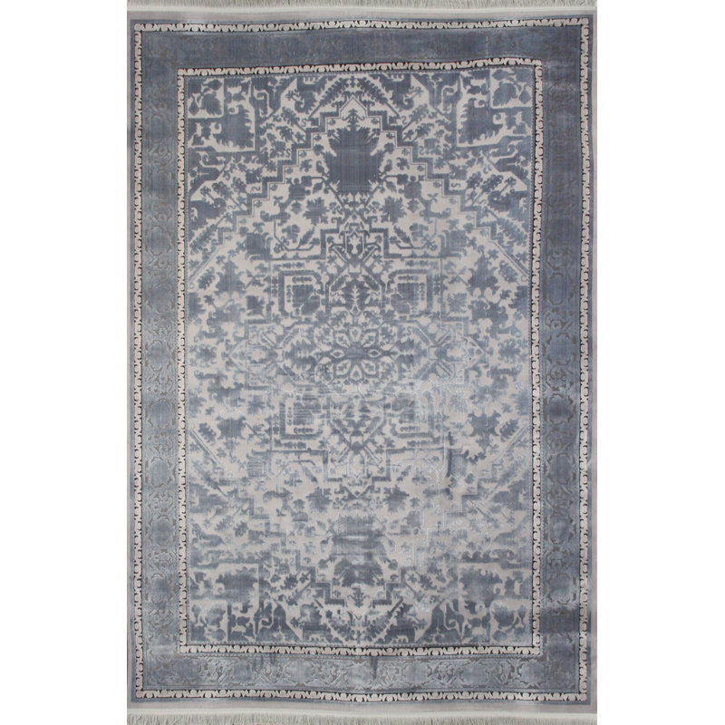 Machine Woven Grey Indoor Rug, Rectangle 100cm x 150cm