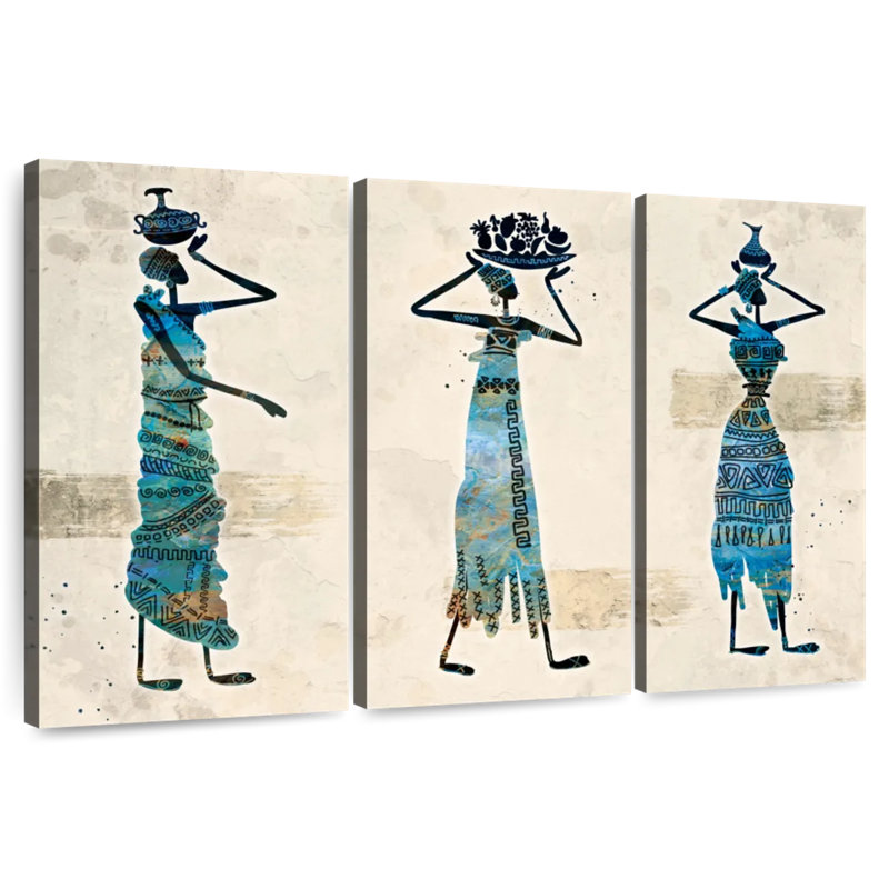 Leisha - récolte africaine bleue, H 32 po x l 50 po