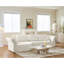 Canapé d'angle modulaire moderne, 323 cm (127 pouces) en mousse beige, spacieux.