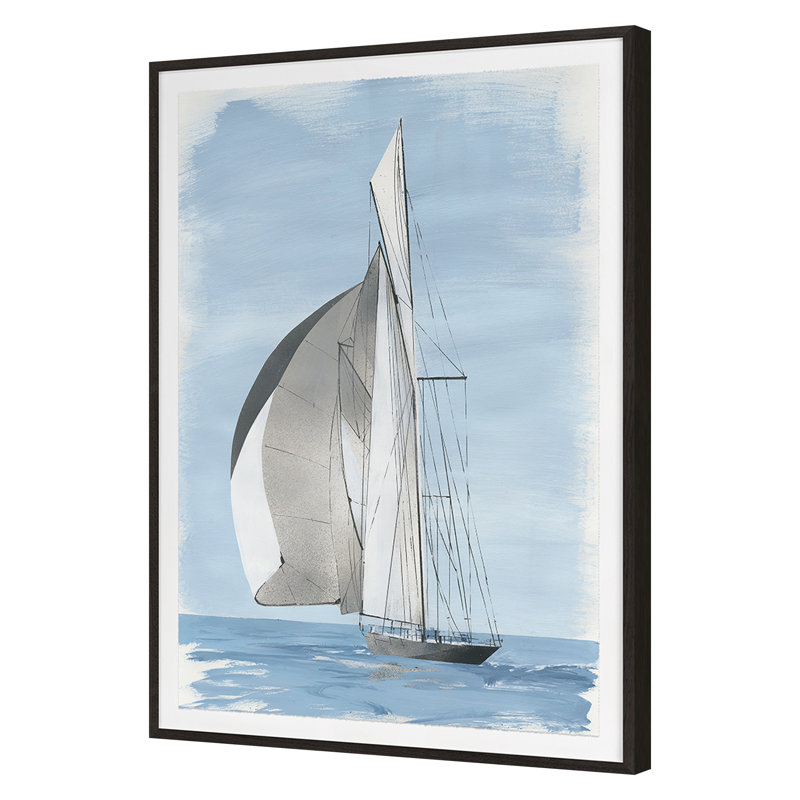Set Sail 1 Print by PC Ngo, Gray Framed, 50" H x 35" W